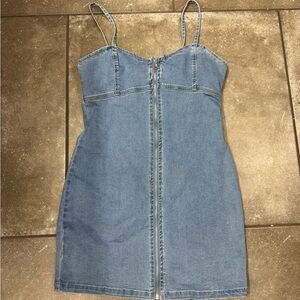 Denim zip up Mini Dress